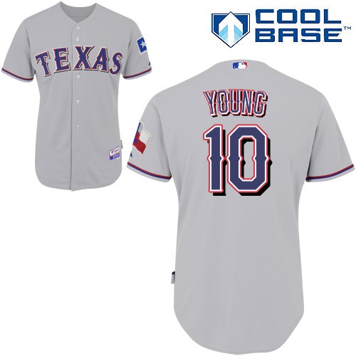 Brand Texas Rangers 10 Michael Young Grey Cool Base MLB Jersey Baseball MLB Jerseys